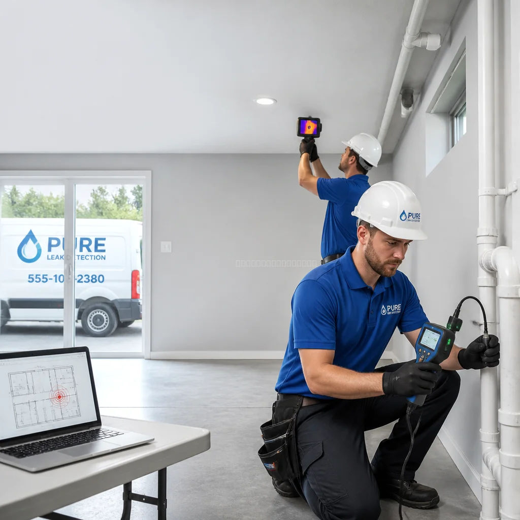 Equipo técnico realizando inspección de fugas